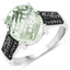 Bague de fiançailles en argent sterling avec améthyste verte de 4,26 carats et diamants