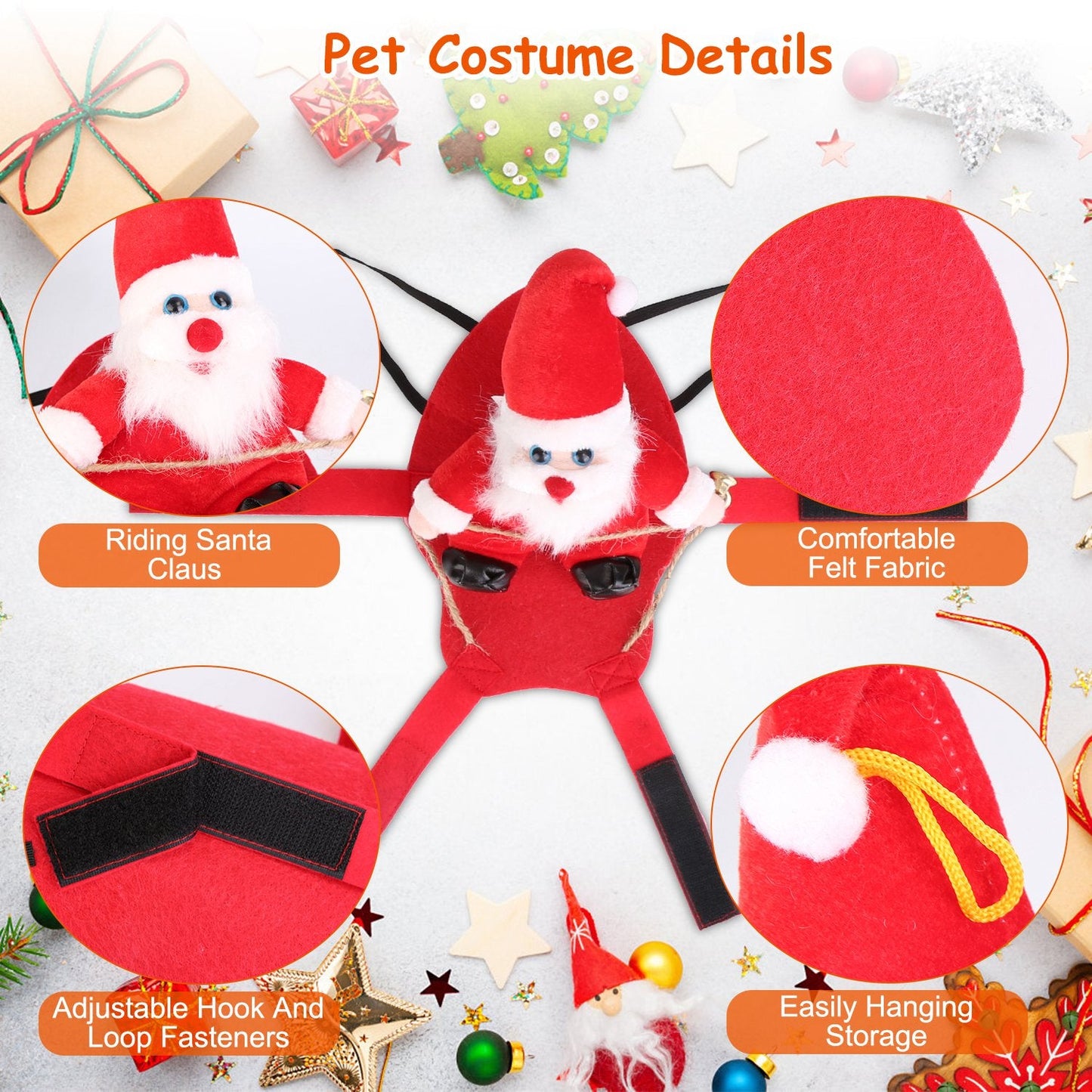 Disfraz de abrigo rojo de invierno para mascotas, perros y gatos