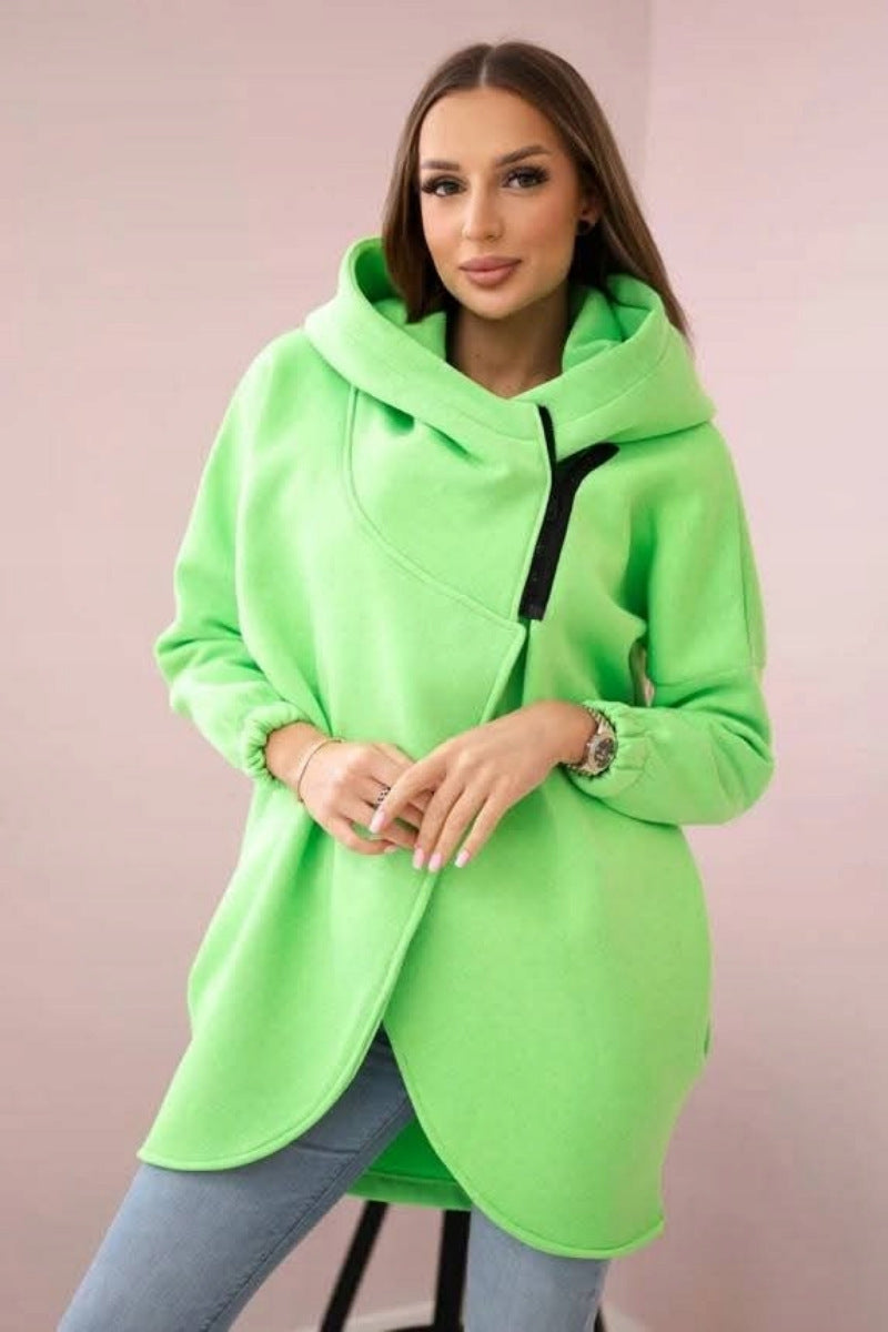 Women's Plus Size Solid Color Overcoat