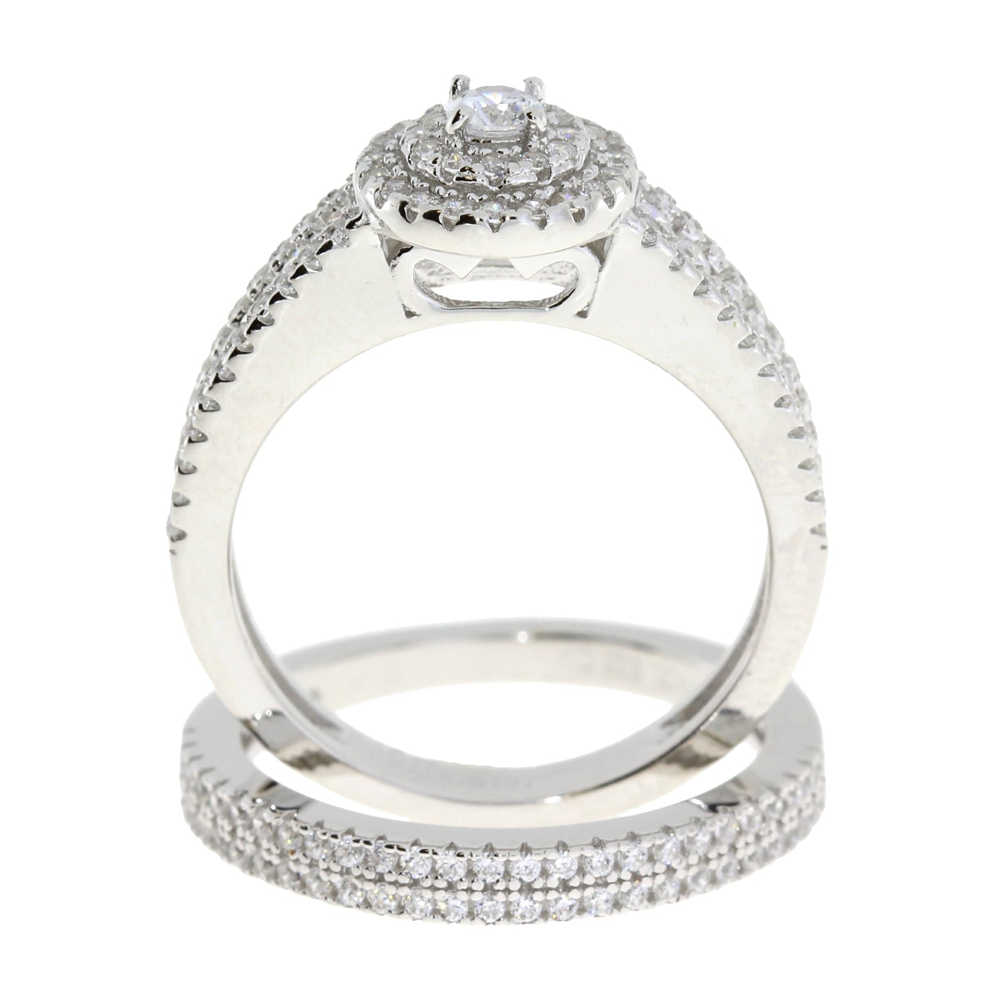 Bague de fiançailles en zircon cubique naturel en argent sterling