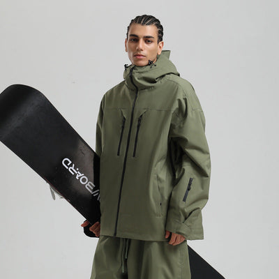 Men's Waterproof Breathable Loose Zip Ski Suit Jacket