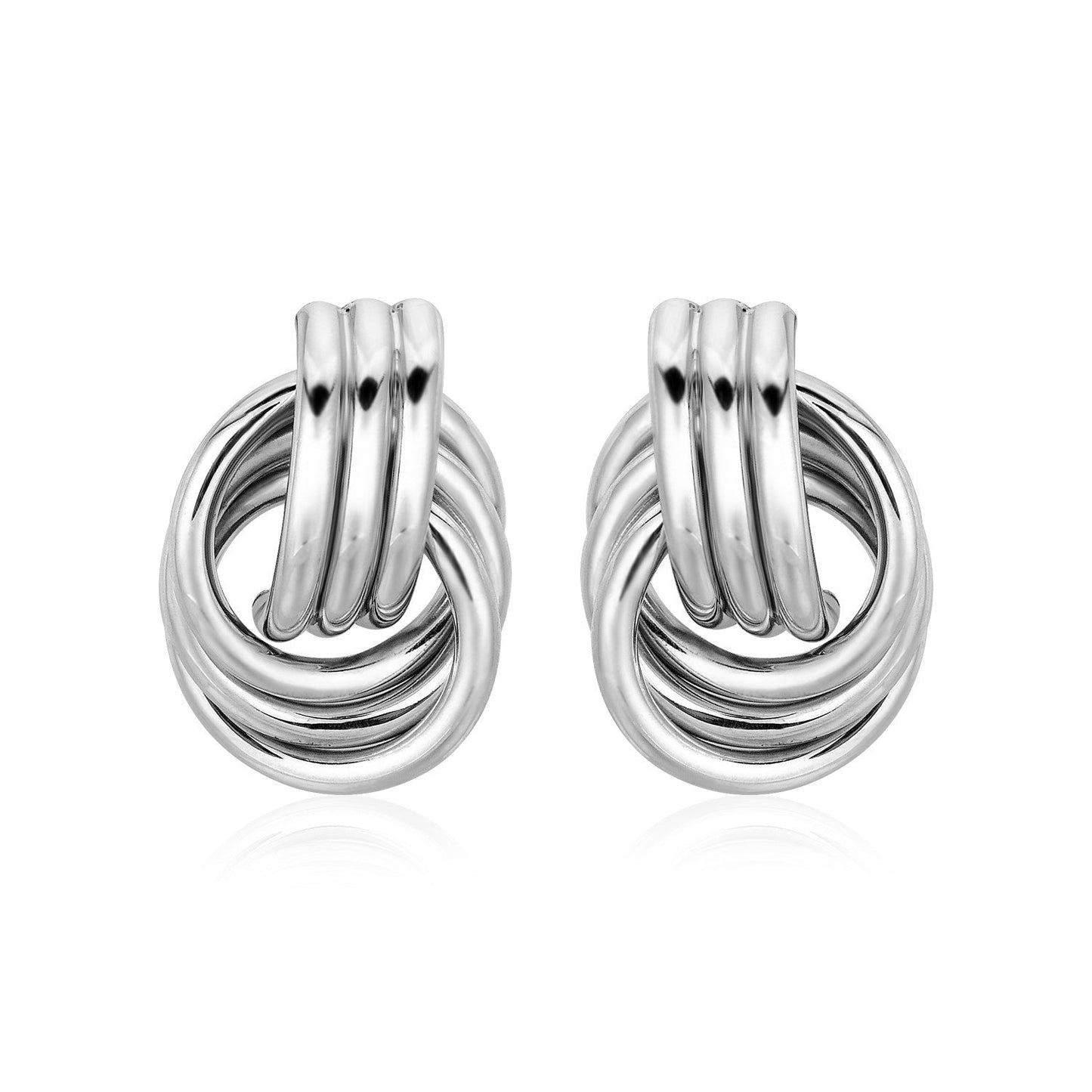 Polished Sterling Silver Love Knot Earrings