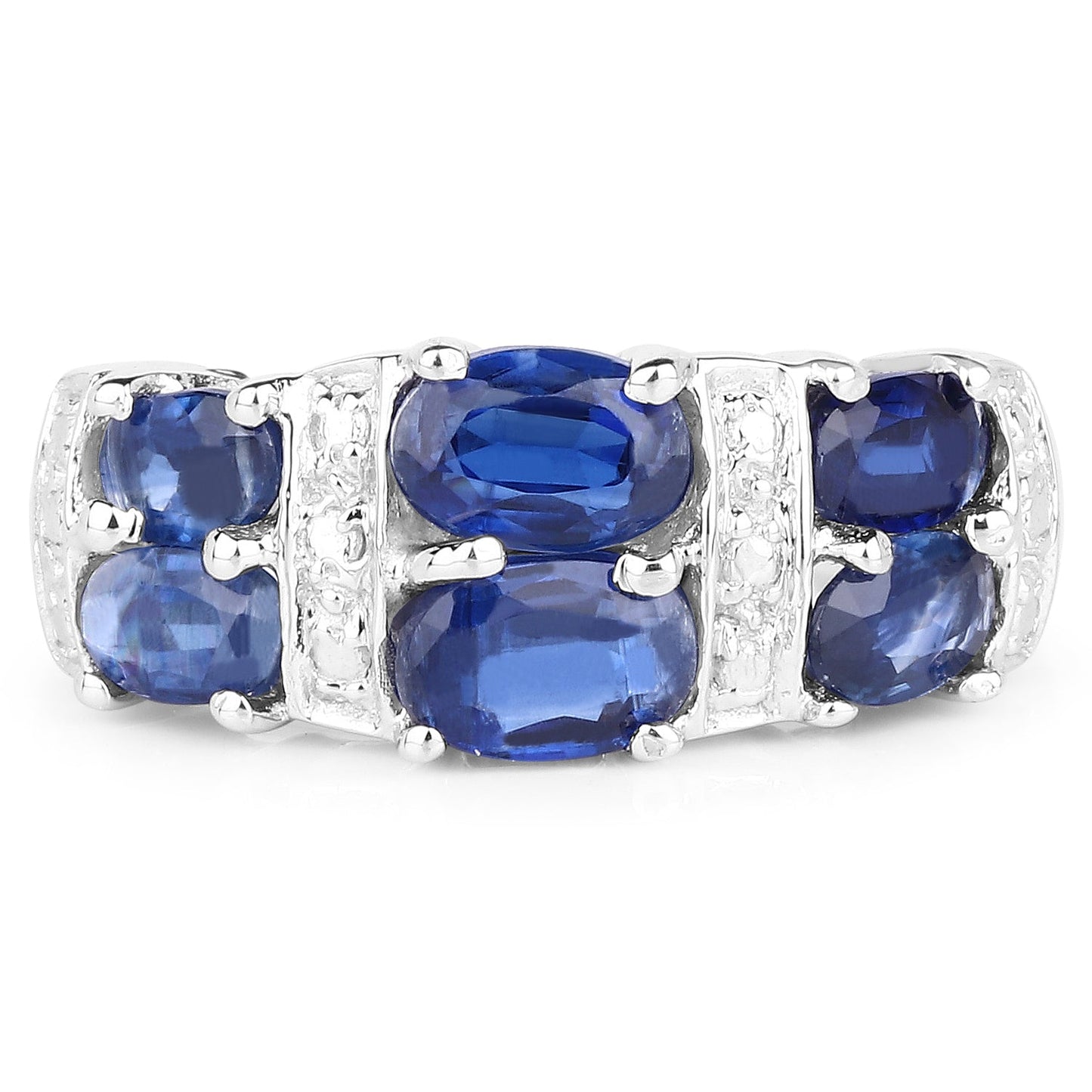 Anillo de Compromiso de Plata Esterlina con Kyanita de 2.44 Quilates
