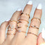 Conjunto de Anillos Mandotos Bohemio Estrella Luna Perla Hoja de 10 Piezas