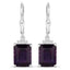 6.63 Carat Genuine Amethyst & Sterling Silver Dangle Earrings
