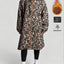 Fleece-Lined Hooded Leopard Print Trench Coat
