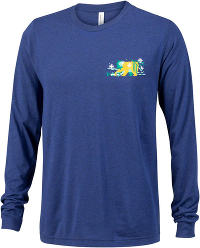 Salsa Tundra Buds Unisex Long Sleeve T-shirt - Navy/White/Yellow/Teal Green 2X-Large