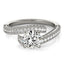 14k White Gold Round Diamond Bypass Engagement Ring