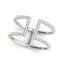 14k White Gold Modern Dual Band Diamond Engagement Ring
