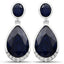 Elegant 7.90 Carat Dyed Sapphire & Diamond Earrings in Sterling Silver