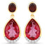 7.98 Carat Genuine Pink Topaz & Garnet Earrings in Sterling Silver