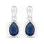 1.65 Carat Genuine Blue Sapphire and White Diamond Earrings