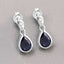 1.65 Carat Genuine Blue Sapphire and White Diamond Earrings