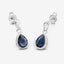 1.65 Carat Genuine Blue Sapphire and White Diamond Earrings