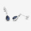 1.65 Carat Genuine Blue Sapphire and White Diamond Earrings