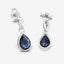 1.65 Carat Genuine Blue Sapphire and White Diamond Earrings