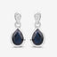 1.65 Carat Genuine Blue Sapphire and White Diamond Earrings