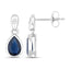 1.65 Carat Genuine Blue Sapphire and White Diamond Earrings