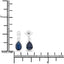 1.65 Carat Genuine Blue Sapphire and White Diamond Earrings