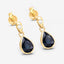 Pendientes de zafiro azul genuino y diamante de 1.65 quilates en oro amarillo de 10 quilates