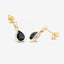 Pendientes de zafiro azul genuino y diamante de 1.65 quilates en oro amarillo de 10 quilates