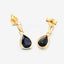 Pendientes de zafiro azul genuino y diamante de 1.65 quilates en oro amarillo de 10 quilates