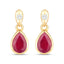 Boucles d'oreilles en or jaune 10K avec rubis véritable de 1,65 carat et diamants blancs