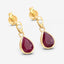 Boucles d'oreilles en or jaune 10K avec rubis véritable de 1,65 carat et diamants blancs