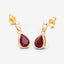 Boucles d'oreilles en or jaune 10K avec rubis véritable de 1,65 carat et diamants blancs