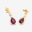 Boucles d'oreilles en or jaune 10K avec rubis véritable de 1,65 carat et diamants blancs