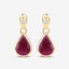 Boucles d'oreilles en or jaune 10K avec rubis véritable de 1,65 carat et diamants blancs