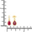 Boucles d'oreilles en or jaune 10K avec rubis véritable de 1,65 carat et diamants blancs