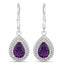 Boucles d'oreilles en argent sterling avec améthyste et diamant de 2,77 carats