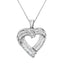Collier Pendentif Cœur en Diamants Baguette en Argent Sterling