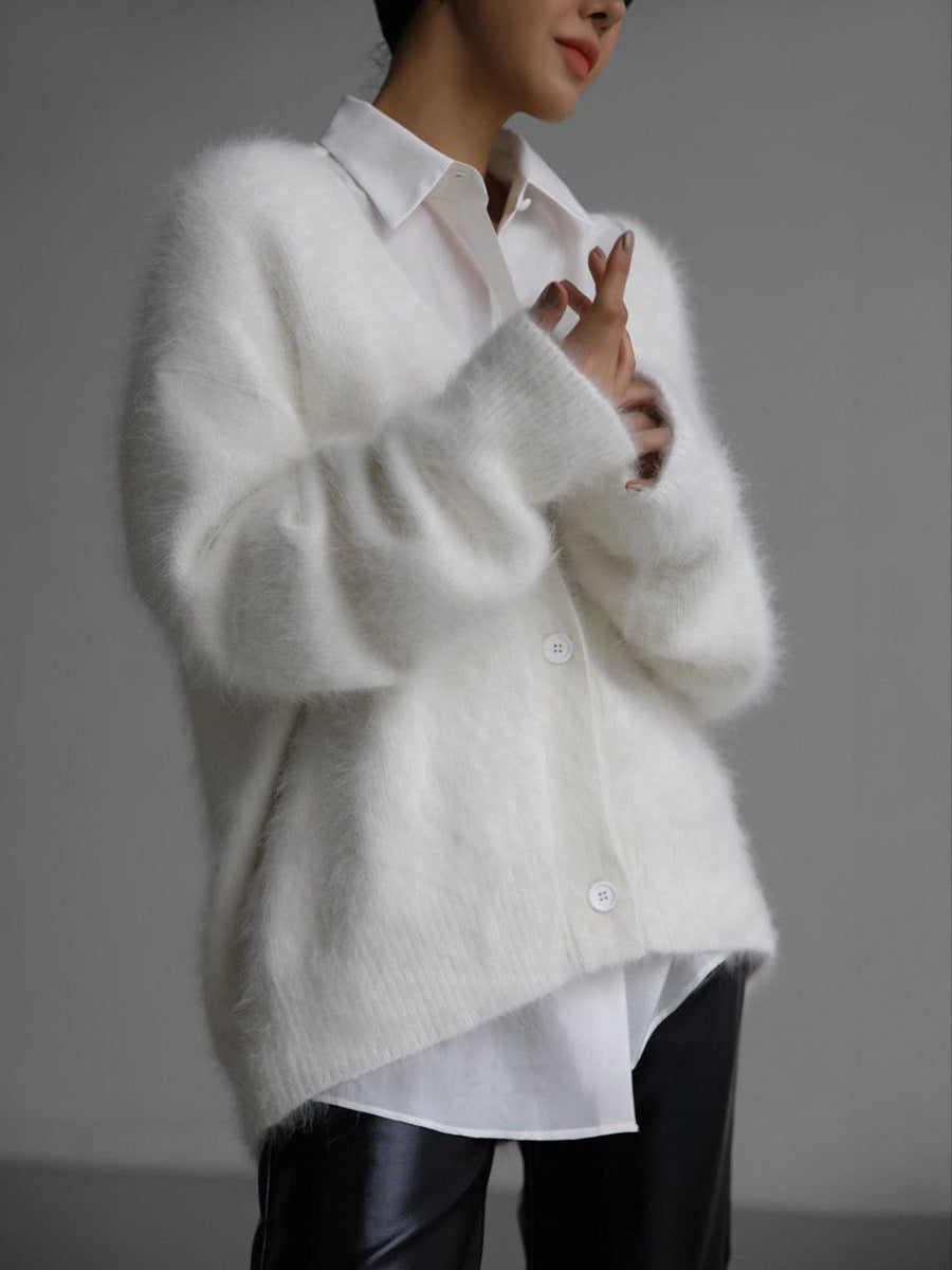 Loose V-neck Button Cardigan for Women - Stylish Knitted Sweater