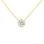 Collier Pendentif Solitaire en Diamant Monté en Bézel en Or Blanc 10K