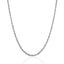 Cadena de cuerda cortada de diamante de 3.0 mm en oro blanco de 14k