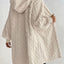 Beige Long Sleeve Fuzzy Hooded Jacket - Cozy Outerwear