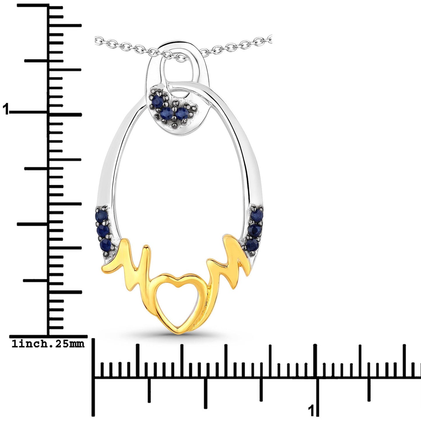 Pendentif en saphir bleu de 0,18 carat en argent sterling