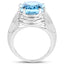 Bague de fiançailles en argent sterling avec topaze bleue véritable de 12,10 carats