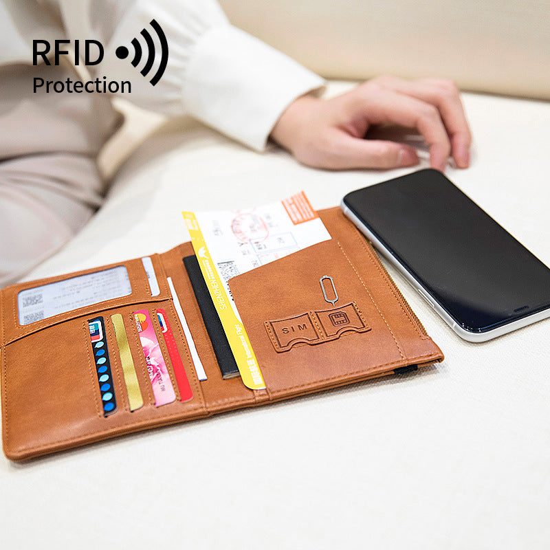 Sac à documents de passeport RFID multifonctionnel