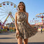 Chiffon Leopard Print Ruffled Swing Dress for Women