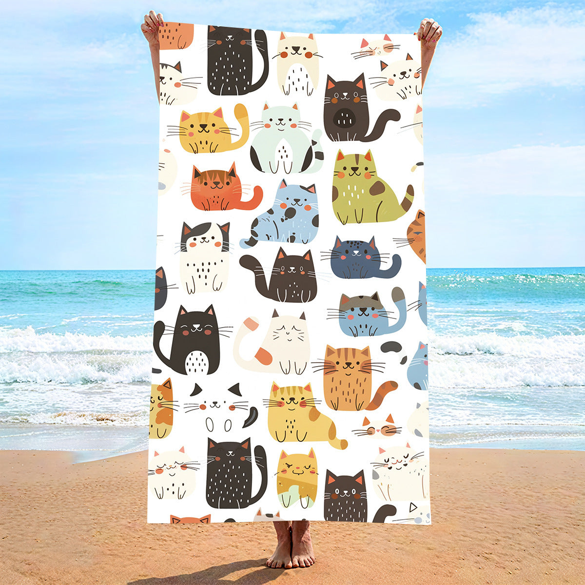 Double-Sided Velvet Beach Towel - Quick-Drying & Soft