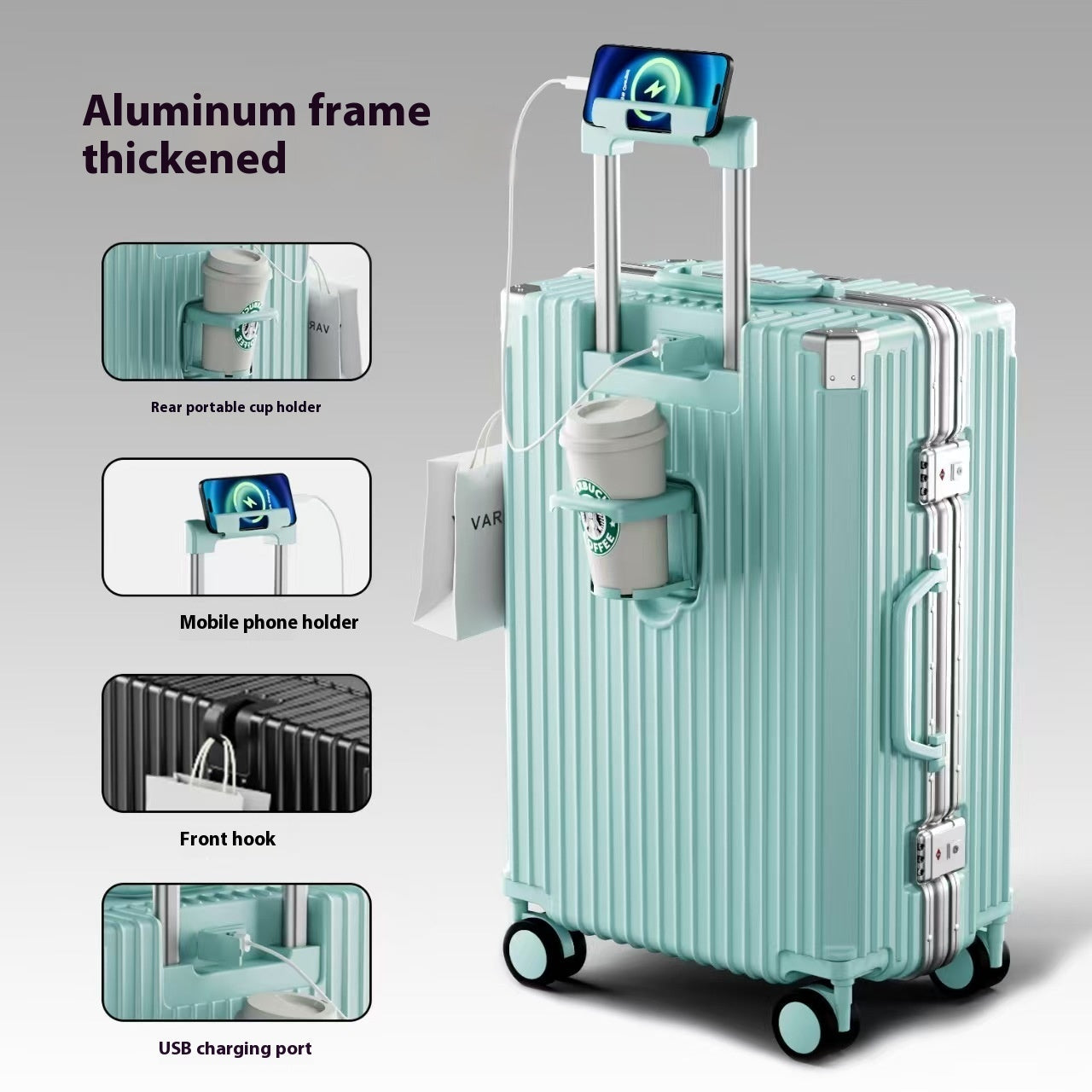 Premium Multifunctional Large-Capacity Carry-On Trolley Case