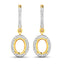 Boucles d'oreilles Halo en or jaune 14K avec 0,32 carat de diamants véritables