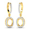 Boucles d'oreilles Halo en or jaune 14K avec 0,32 carat de diamants véritables