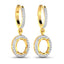 Boucles d'oreilles Halo en or jaune 14K avec 0,32 carat de diamants véritables