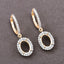 Boucles d'oreilles Halo en or jaune 14K avec 0,32 carat de diamants véritables