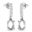 0.14 Carat Genuine White Diamond 14K White Gold Semi Mount Earrings