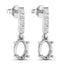 0.14 Carat Genuine White Diamond 14K White Gold Semi Mount Earrings